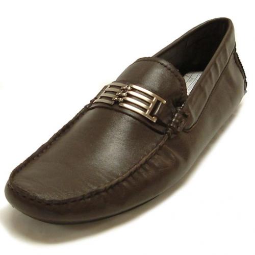 Encore By Fiesso Brown Genuine Leather Loafer Shoes FI3056